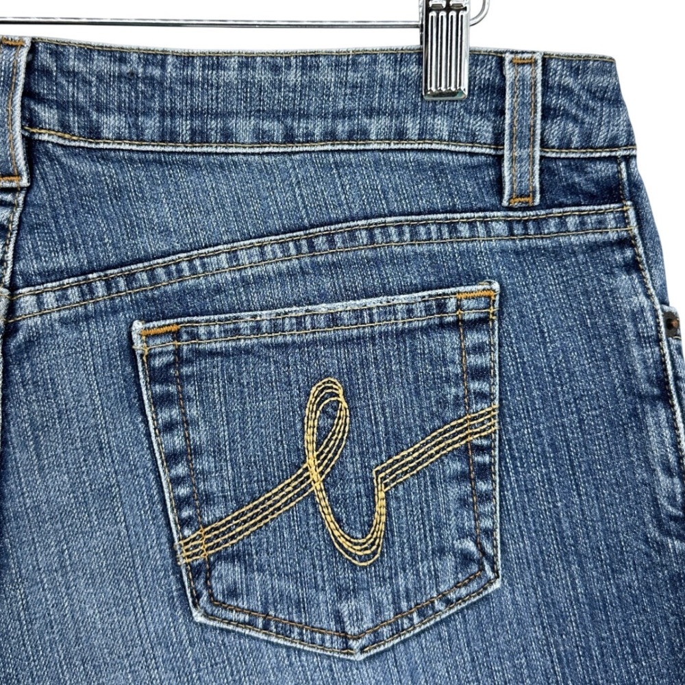 Y2K Bebe Womens Bootcut Jeans Medium Wash Blue Denim Made in USA 31x32 Mcbling